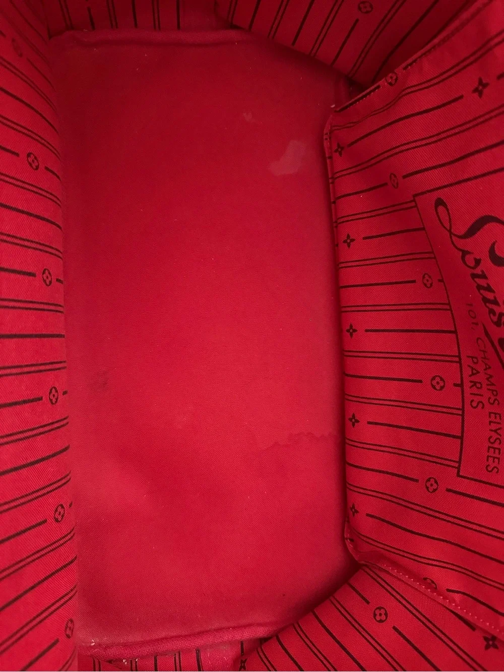 Louis Vuitton Brown Damier Canvas Shoulder Tote with Red Lining